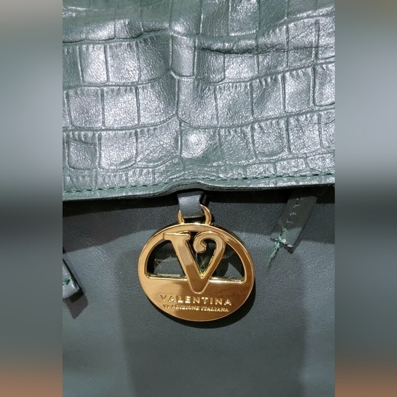 Valentina mini Green Leather backpack - Picture 4 of 14